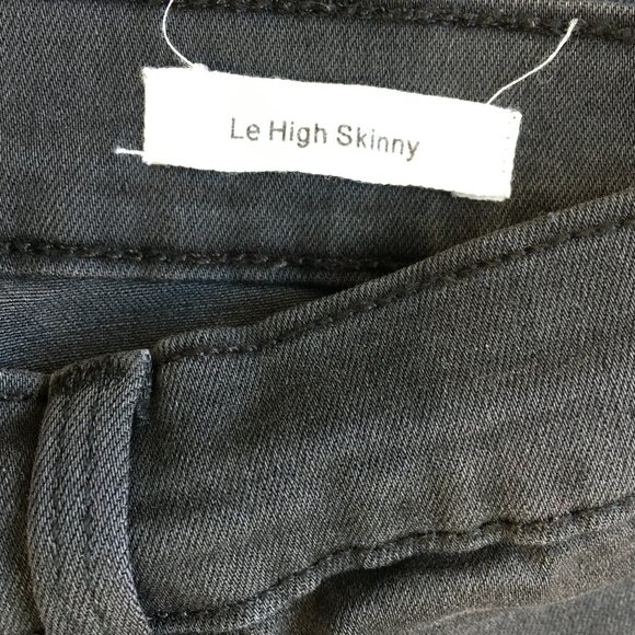 FRAME Denim 5Pocket Logo Hardware Quinn Le High Rise Waist Fray Hem Skinny Jeans - Picture 3 of 11